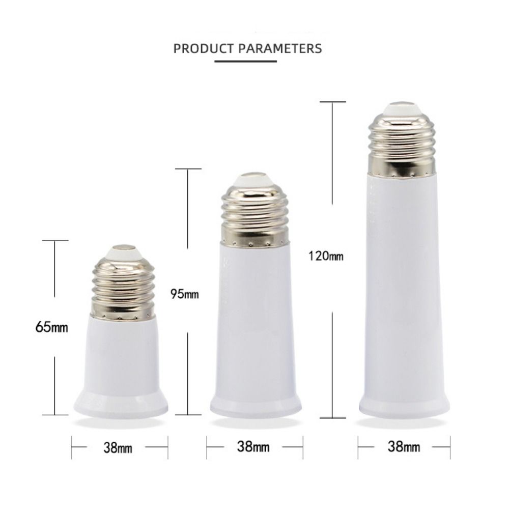 65/95/120mm e27 to e27 forlænger lampeholder base pære forlænger forlænger fatningsadapter led lys adapter konverter