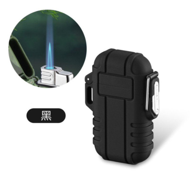 Wasserdicht USB Ladung Elektrische Feuerzeug Dual Bogen Feuerzeug Flammenlose Plasma Feuerzeug draussen Wandern Camping Rauchen Zubehör: Orange