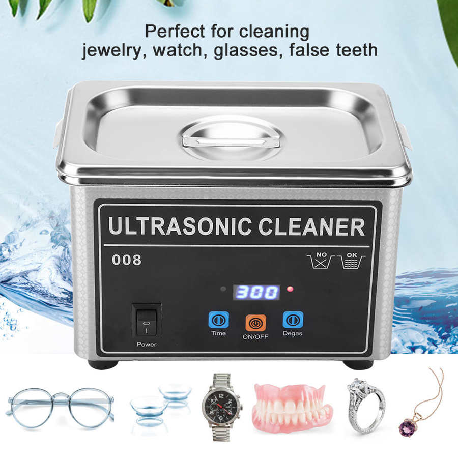 Cj -008 ultralydsrengøringsmaskine til smykker urbriller falske tænder smykker renere