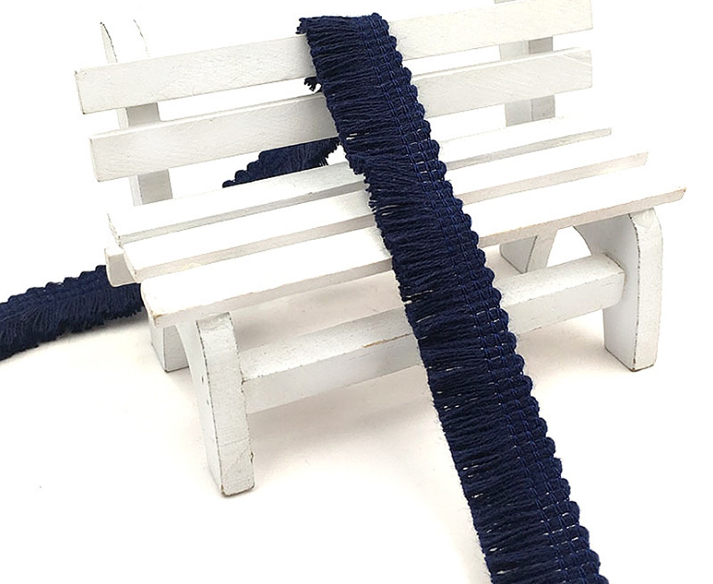 YACKALASI 50 Yds/Lot Short Fringe Tassel 100% Cotton Trimming Hanging Fringe For Curtain Dance Dress Appliques Trims 1.5cm Wide