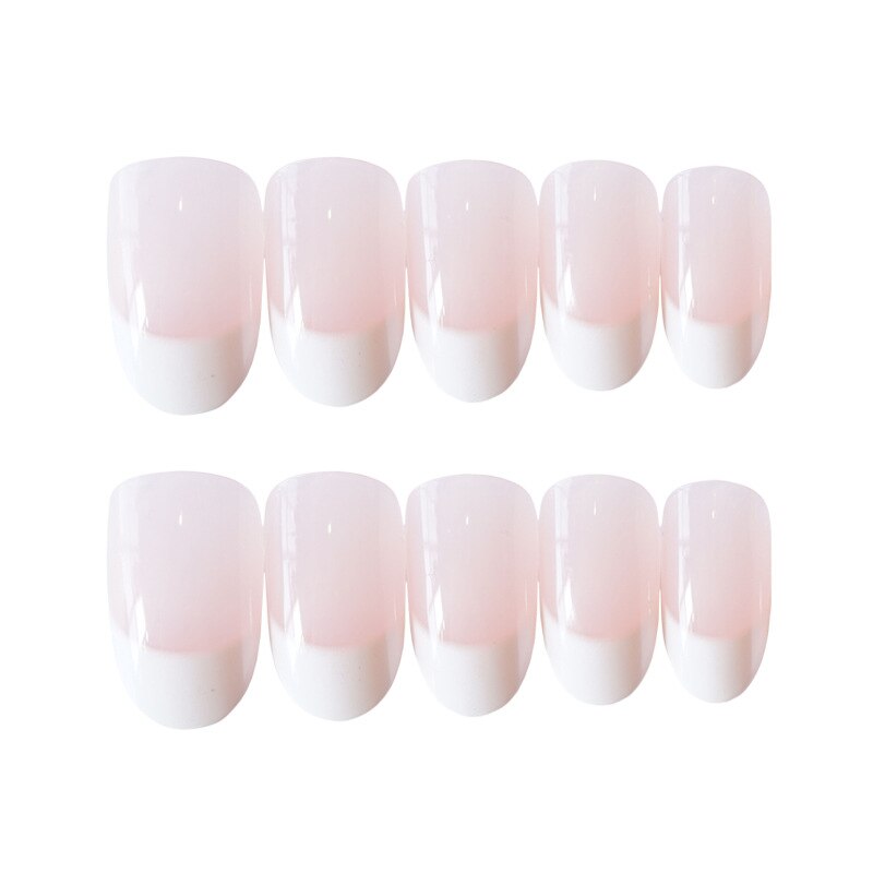 24pcs Roze Licht Kleur Ins Stijl Nep Nagels Medium Ronde Volledige Cover Afneembare Wedding Bruid Valse Nail Tips Manicure tool