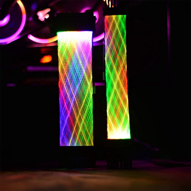 Dubbele 8 Pin Pcie Rgb Verlengkabel, cpu Synchronisatie 8Pin Argb Verlengkabel Voor Beeld Kaart Via 5V Synchrone