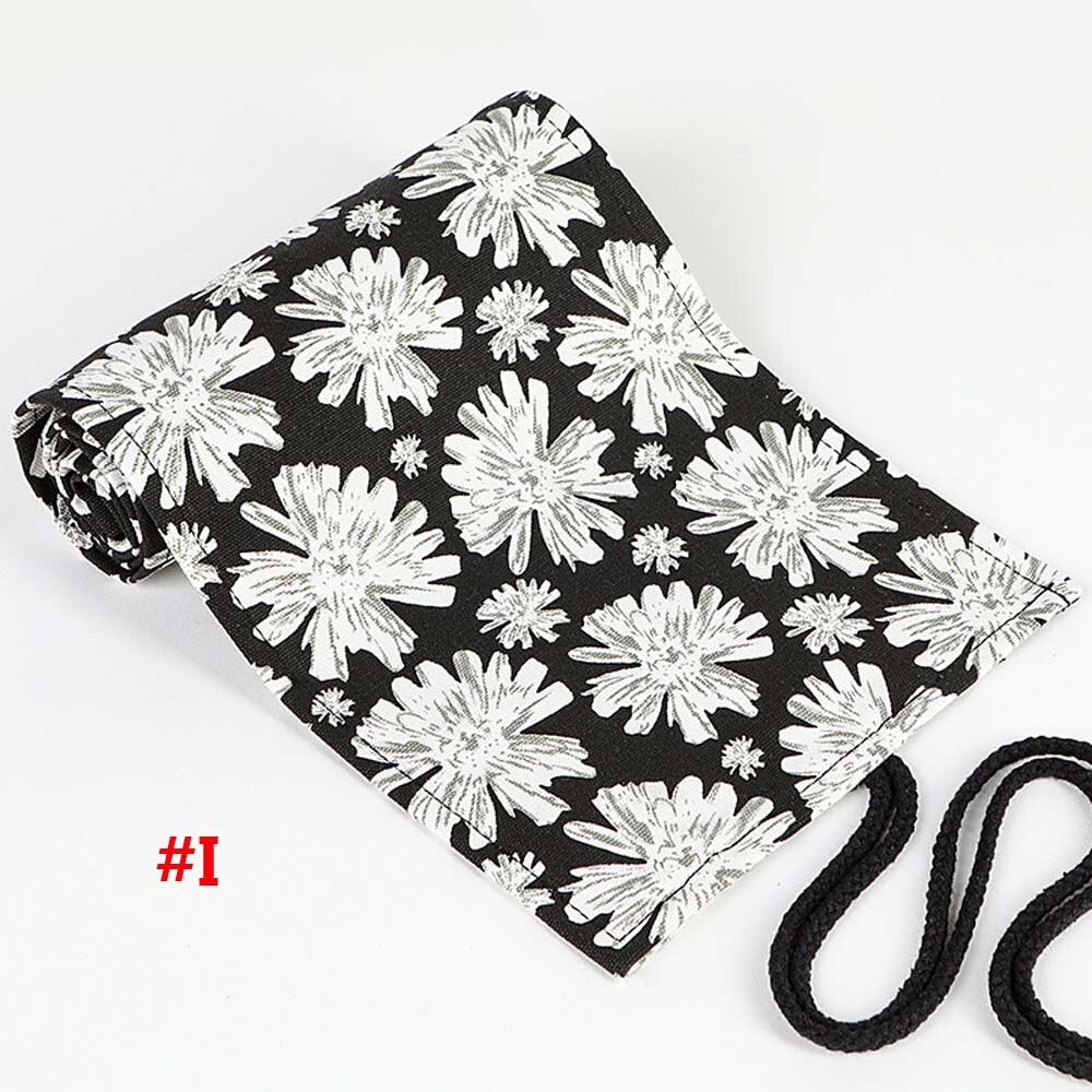 36- gats etui kat schoolbenodigdheden kunst pennenzakjes etui canvas wikkelrol student cosmetische kwast opbergruimte schrijfwaren: I