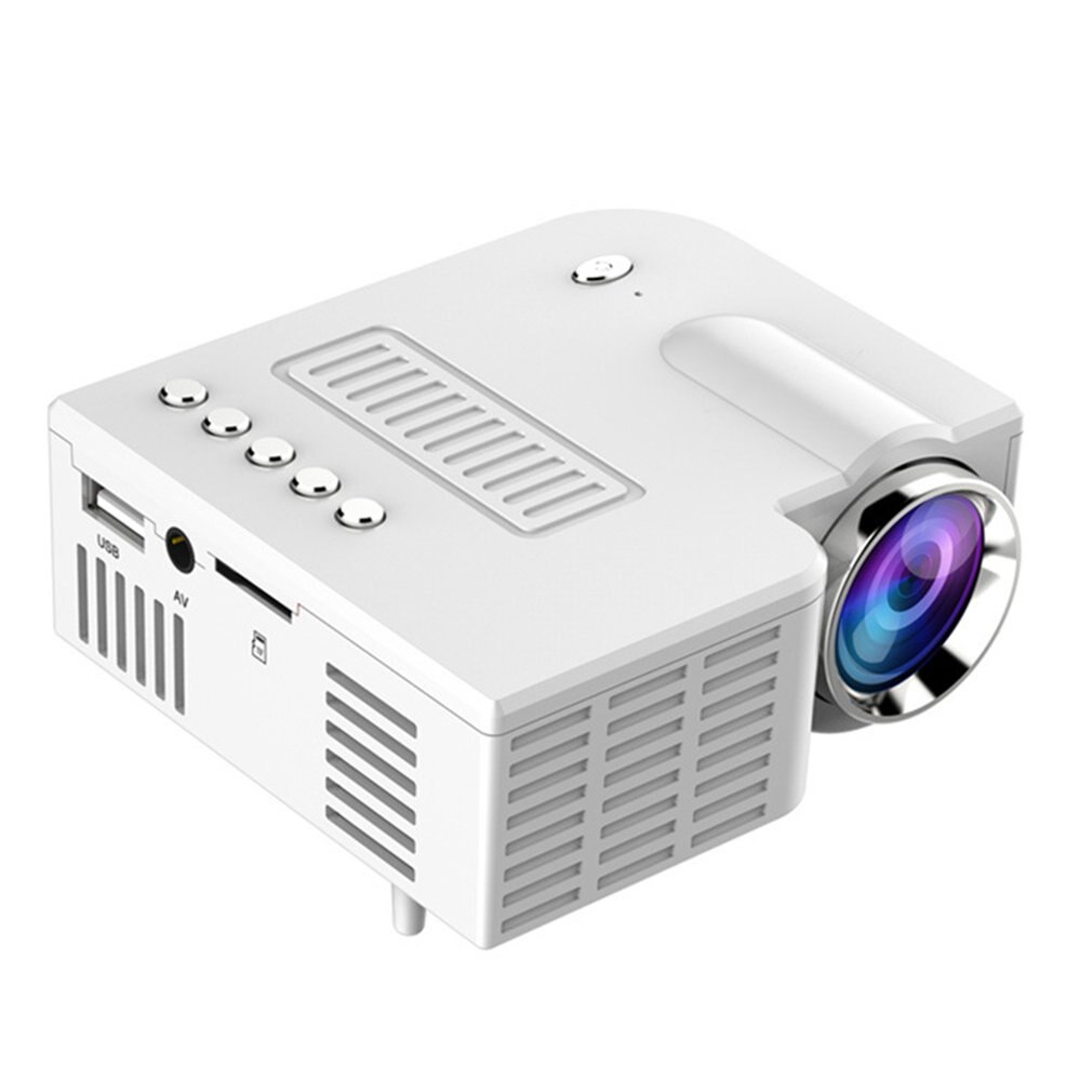 Mini-videoprojektor, tragbar, led, wlan-fähig,  uc28c: 1080p- video, heimkino, spiele, büro, weiß