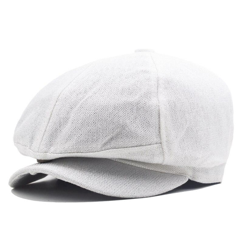 thumbnail image 2 of Unisex Classic Newsboy Drivers Cap – Beige Solid Beret Style – One Size Flat Cap 2 of 4