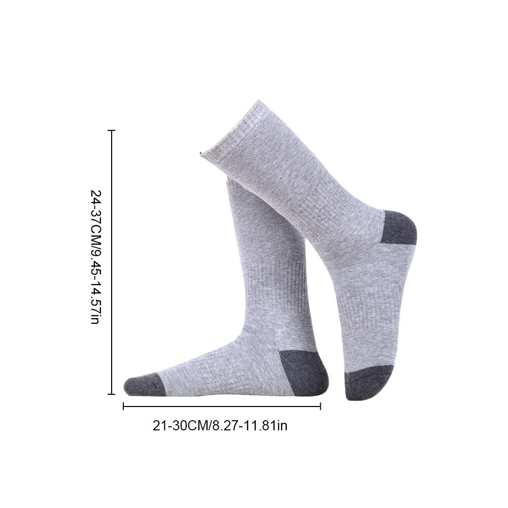 USB Rechargeable Heating Warm Socks 3-speed Adjustable Temperature 2200MAH Lithium Battery Infrared Heating For Male And Female: Gray 2200MAH