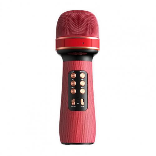 Ws -898 bluetooth håndholdt mikrofon trådløs karaoke dobbelt højttaler kondensator mikrofon afspiller synger til ios android smart tv: Rød