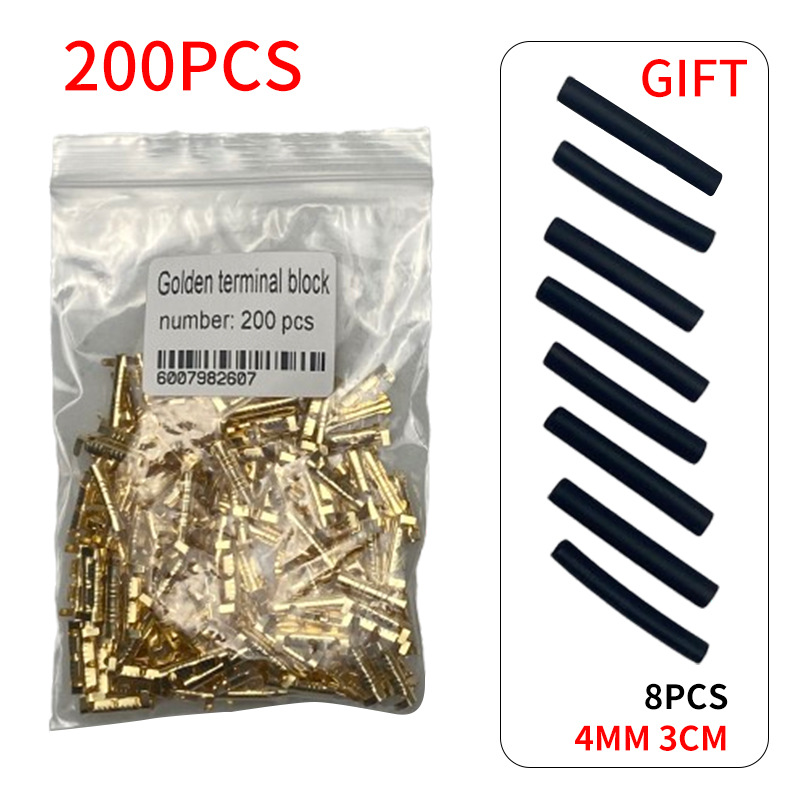 50-1000pcs 453 U-shaped Terminal Tab Cold Inserts Connectors Cold Terminal Small Teeth Fascia Terminal, 0.3-1.5mm2: Brown
