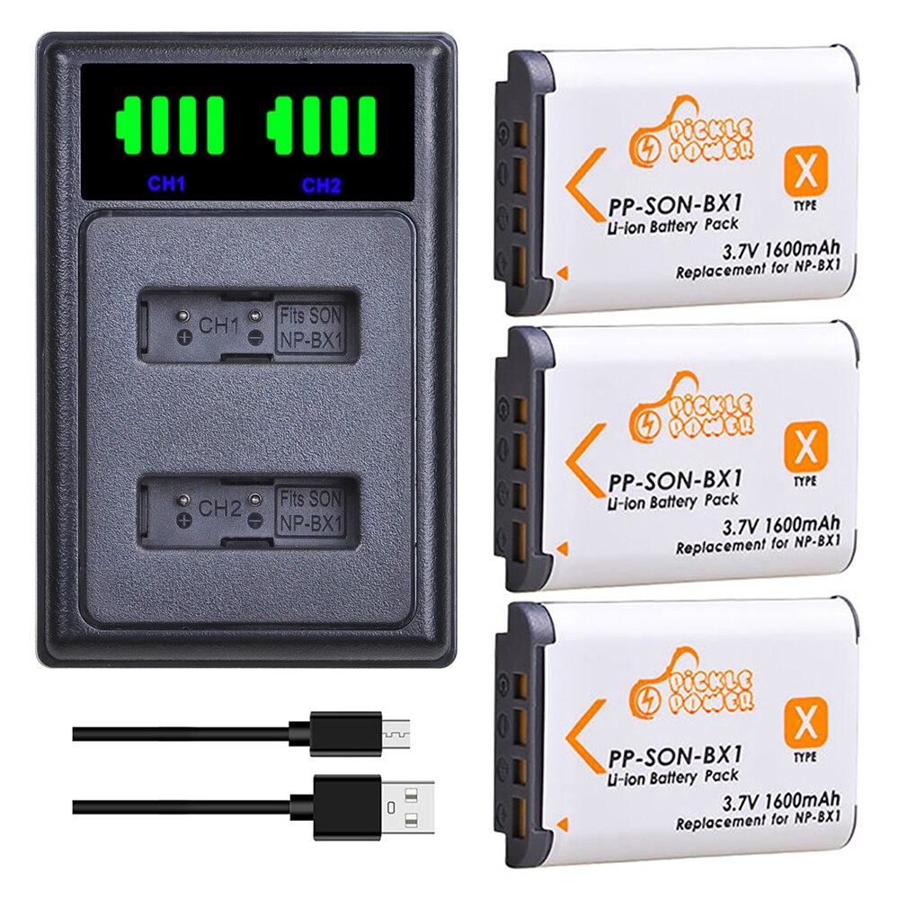 Sony np -bx1 npbx 1 np bx1 -akkulaturisarjat sony fdr -x3000r x3000 rx100 rx100 as300 hx400 hx60 wx350 as300v hdr -as300r -kameroille: Laturi ja 3 akkua