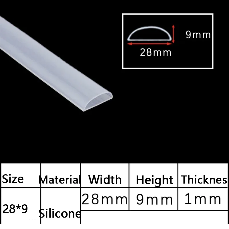 2-10M D Shape Silicone Rubber Sealing Strip Semi Circle Hollow High Temperature Self Adhesive Door Window Sound Insulating Strip: Brown / 3M