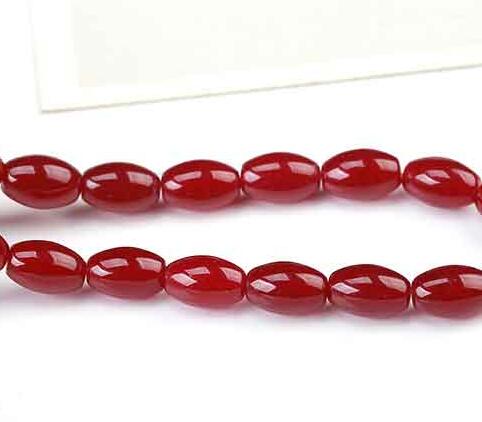 Natural Rice Shape Chalcedony Stone Beads Accessories For Jewelry Making Smooth Loose Colorful Gem Stone Beads: COLOR 13 / 10x14mm