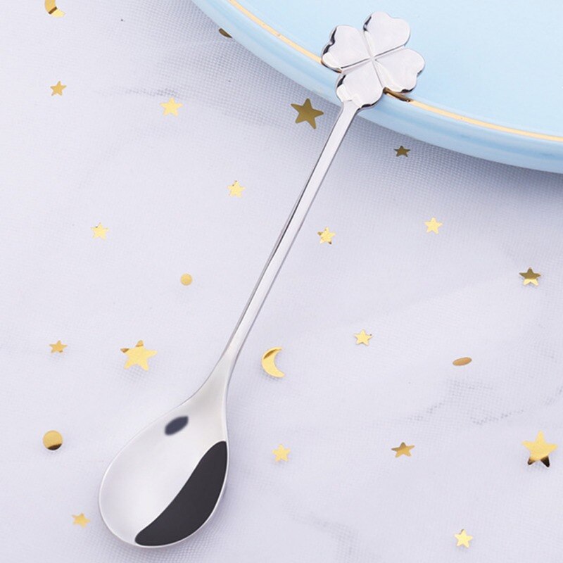 Long Handle Tea Coffee Mixing Spoon Dessert Vintage Teaspoons Drink Tableware Unique Shape Stainless Steel Kitchen Tools: B