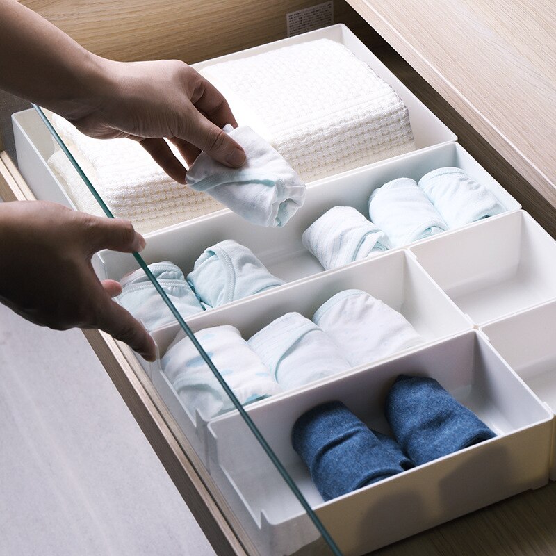 Plastic Drawer Storage Box Separation Drawer Organizer Home Kitchen Board Divider Debris Finishing Basket Cosmetics Organizer