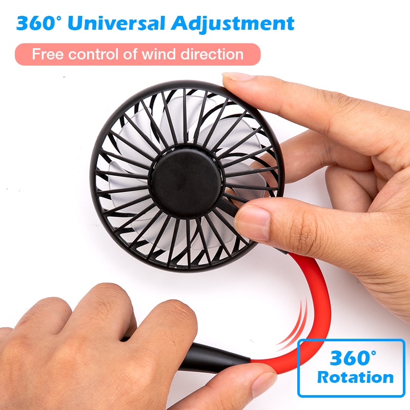 Mini Fan 2000Mah Oplaadbare Usb Fan Draagbare Handheld Fan 3-Speed Mini Usb Handy Kleine Desktop Cooling Neck fan Koeler