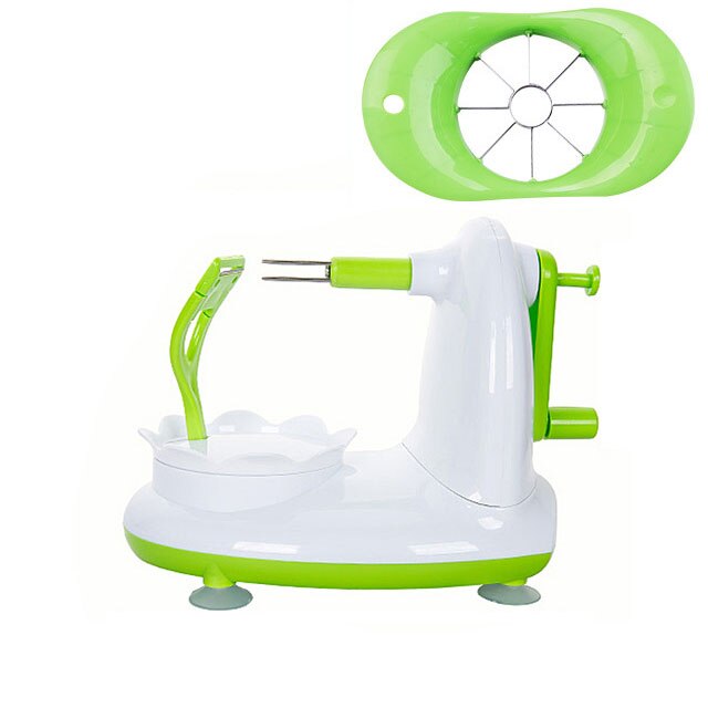 Multifunctional Rotary Fruit Peeler Machine Suction Portable Cutting Fruits Peeled Tools Kitchen Cutter Accessories: WG with slicer