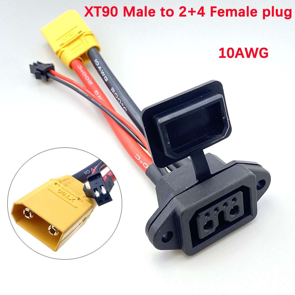 Electric vehicle charging connector cable 45A 2+6/2+4 with high power signal line 10AWG lithium battery connection wire e-bike: army green