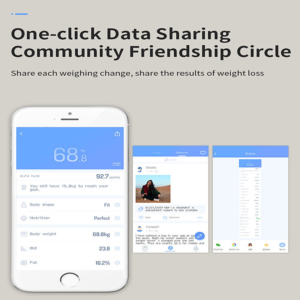 Báscula inteligente Bluetooth para peso corporal báscula electrónica báscula saludable