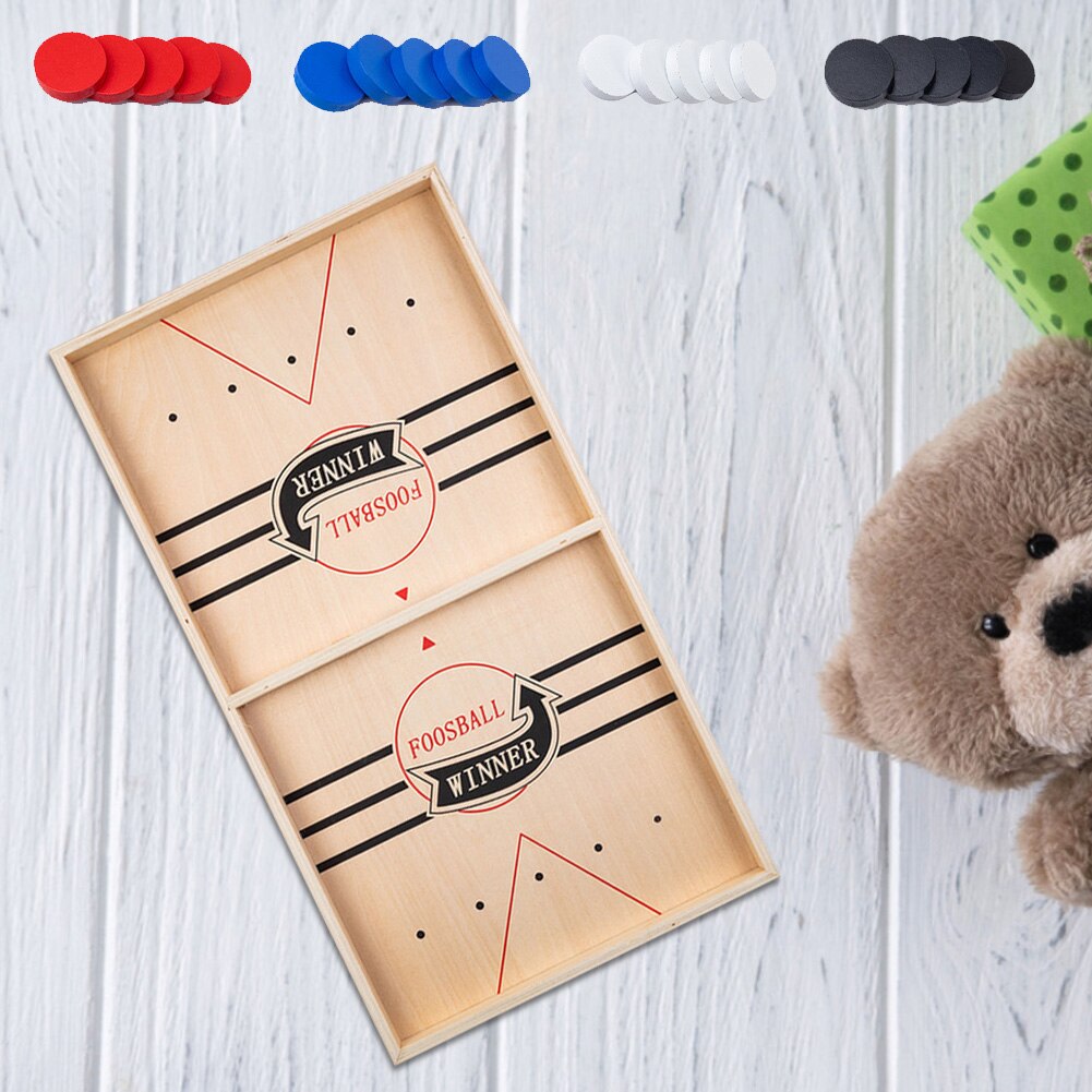 Puck Game Fast Sling Wooden Durable Air Hockey Board Toy Parent-child Interactive Chess Prop Table Games Puzzle Chess Set