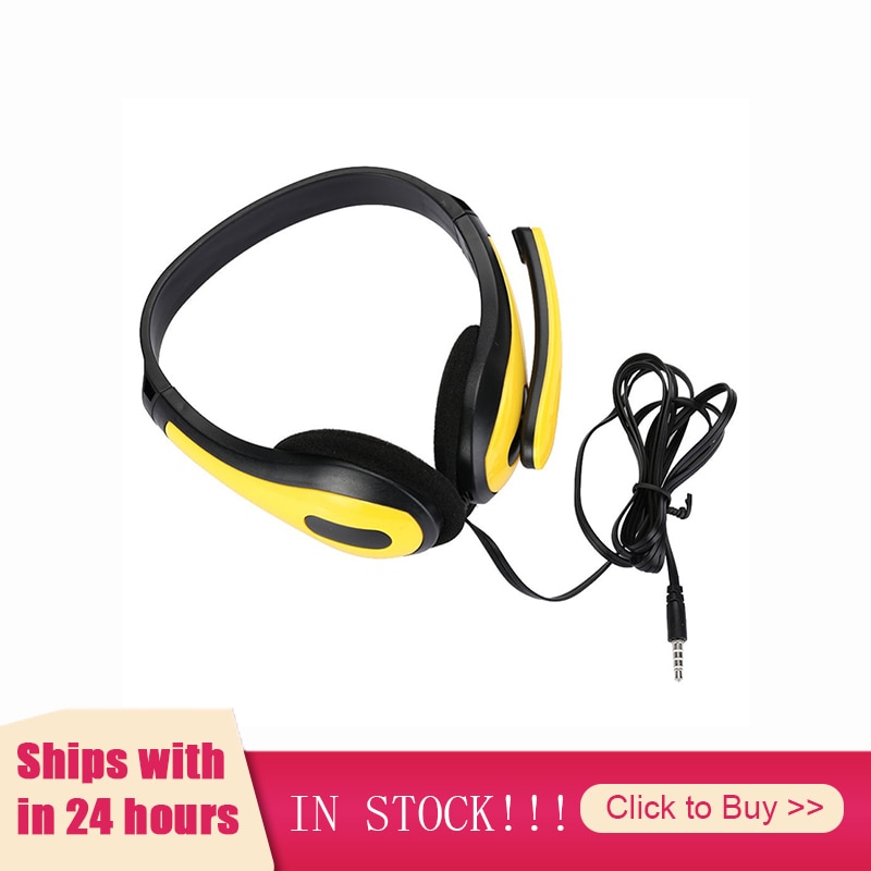 3.5mm Over-ear Gaming Headphones Stereo Earphones Red Yellow Blue Headset With Microphone For Laptop PC Computer Tablet Gamer