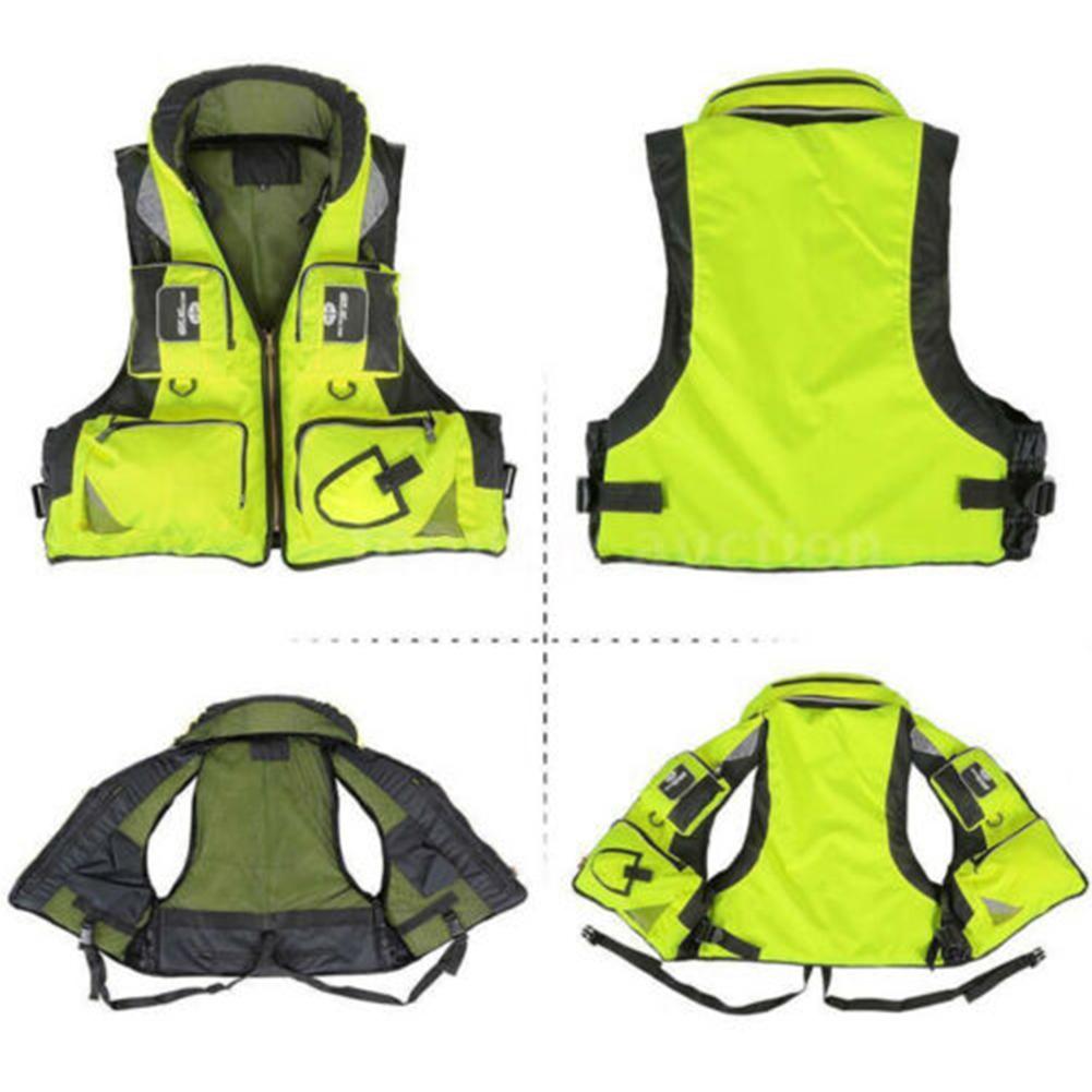 Mounchain Adjustable Adult Survival Vest Safety Life Jacket Survival Vest for Swimming Boating Fishing L, XL, XXL