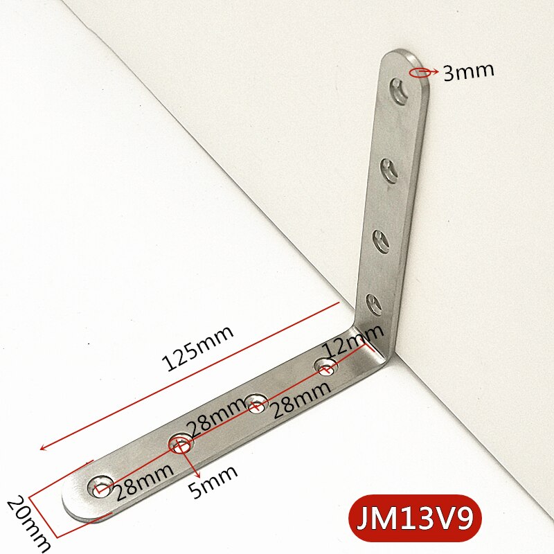 Thickened 2.5mm/3mm L Shape Corner Bracets Stainless Steel Brackets 90 Angle Joint Fastener Shelf Support for Furniture Hardware: JM13V9