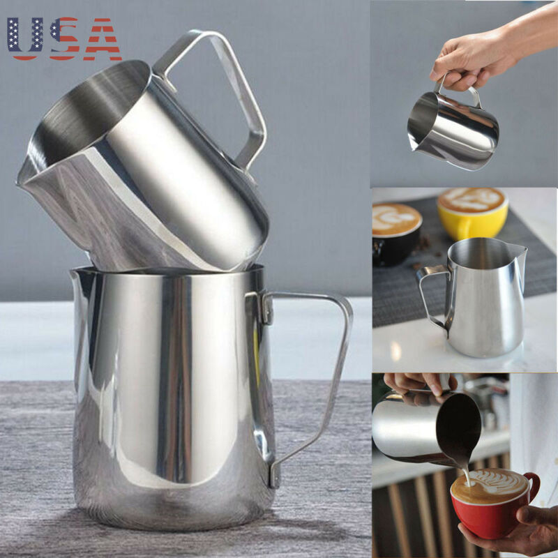 Rustfritt stål skumming kaffekanne pull blomsterkopp espresso cappuccino kopper melkekanne melkeskummer skummekanne latte art