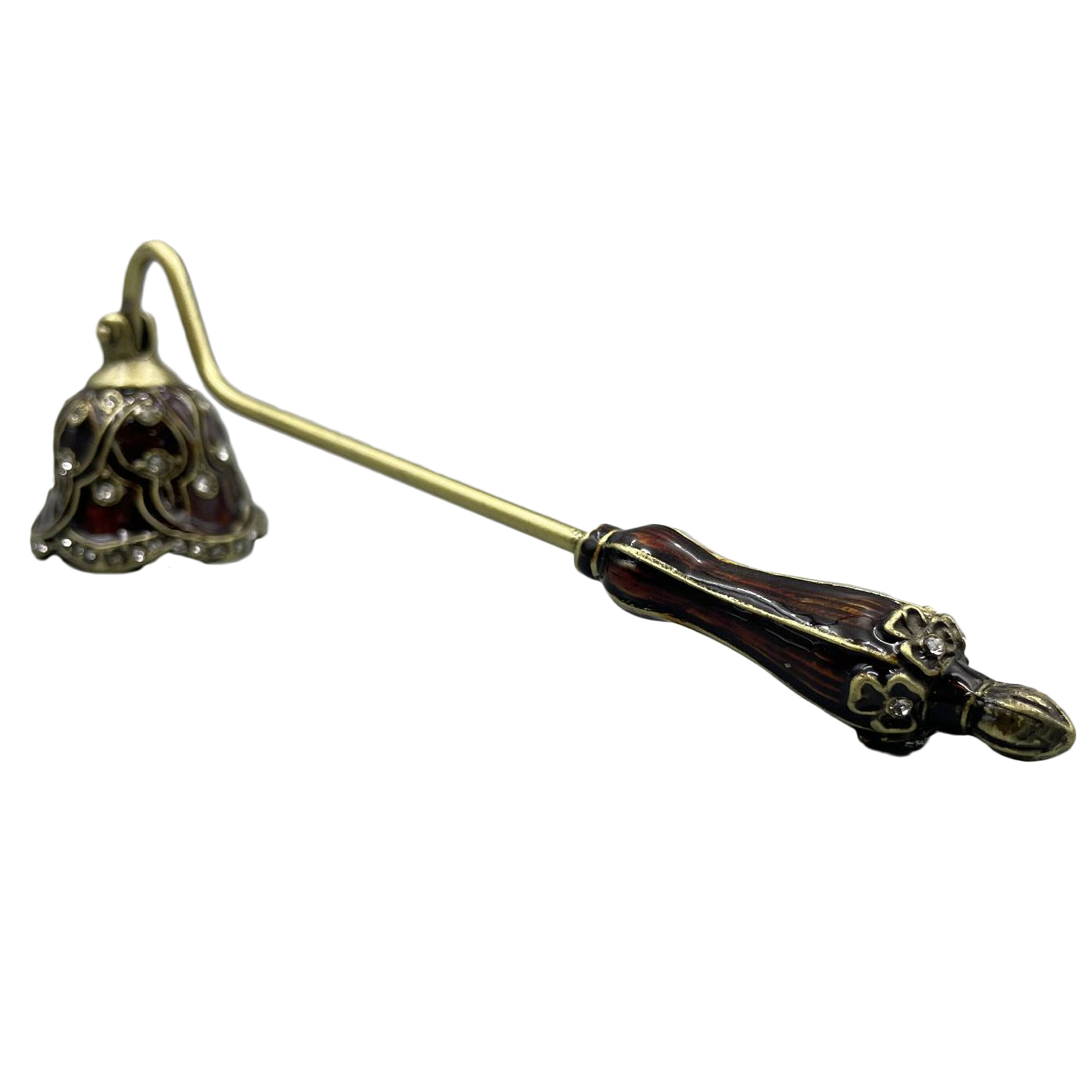 Vintage Flower Candle Snuffer Decorative Candle Extinguisher Flame Safely Long Handle Putting Out Fire Candle Extinguishing Tool: army green
