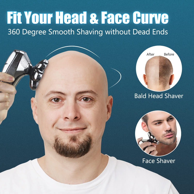 5 in1 Head Shavers for Men 7D, Cordless Bald Head Shaver Wet&Dry Waterproof Electric Razor for Men with LED Display Grooming Kit