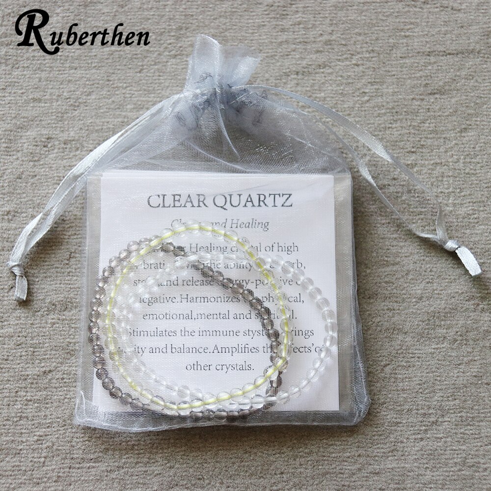 Ruberthen Clear Quart z Bracelets Smoky Quart z Bracelet Natural Citrin e Mini Gem Stone Bracelet