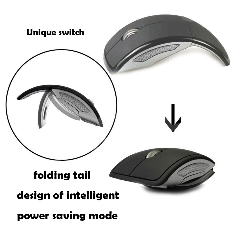 Vaorlo 2.4g mini trådløs mus sammenleggbar reise bærbar usb-mottaker optisk ergonomisk kontormus for pc bærbar mus spillere