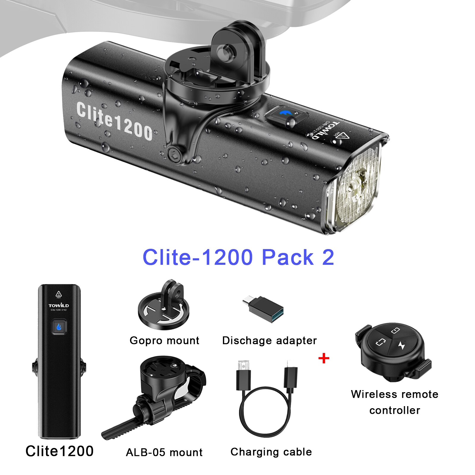 TOWILD 1200LM Bike Light Front Lamp USB Rechargeable LED 21700 4000mAh Bicycle Light Waterproof Headlight Bike Accessories: CL1200 pack 2