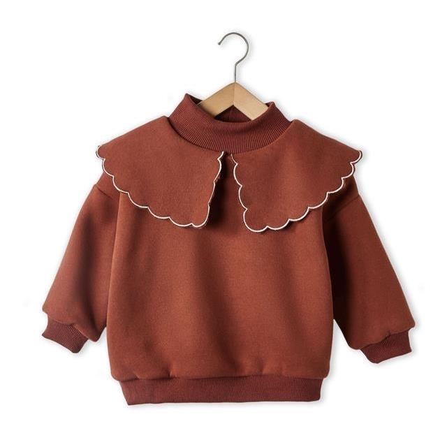 Kinderen Winter Trui Fluwelen Gewatteerde Baby Meisje Trui Kinderen Lange Mouwen Top Dieptepunt Shirt 6M-7T