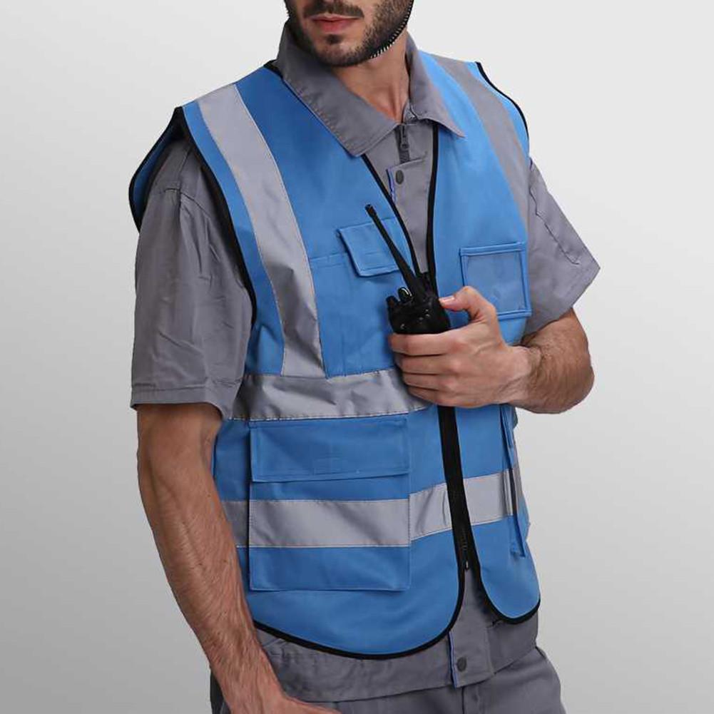 Reflecterende Fluorescerende Vest Meerdere Zakken Veiligheid Beschermende Kleding Vest voor Outdoor Night Rijden