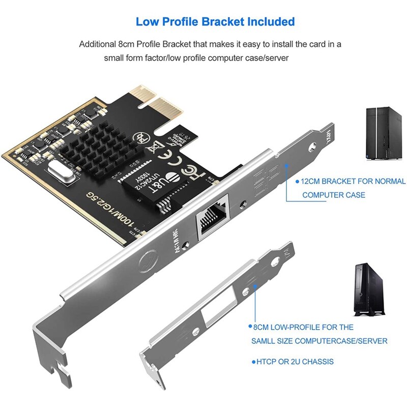 PCIe PCI Express Network Lan Card 2500M RJ45 Network Adapter RJ45 RTL8152 Chipset Supports Windows Linux