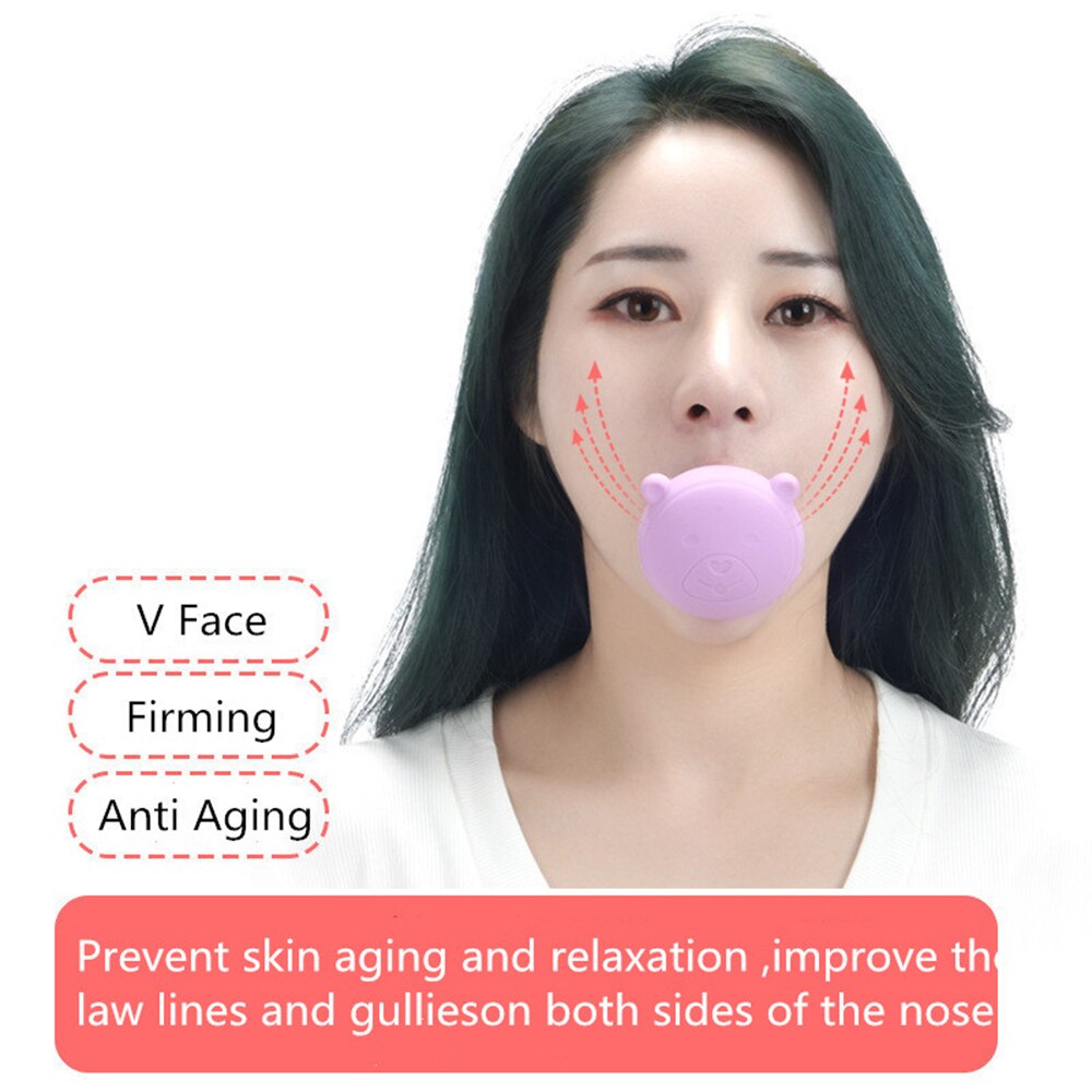 Ins Face Lift Skin Firming V Shape Exerciser Instrument Face Slimming Tool Cute Portable Anti Wrinkle Mouth Exercise Tool