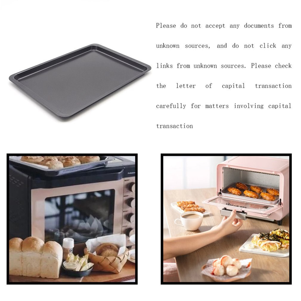 14.5 Inch Large Rectangular Baking Tray Baking Oven Chassis Cookie Shallow Body Tray Food Non-stick Fda
