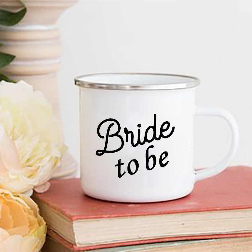 Team Bride Printed Mug Bachelorette Shower Party Wine Juice Cups Coffee Handle Cup Bridesmaid Mugs Maid of Honor: XH3551-A015WH-8