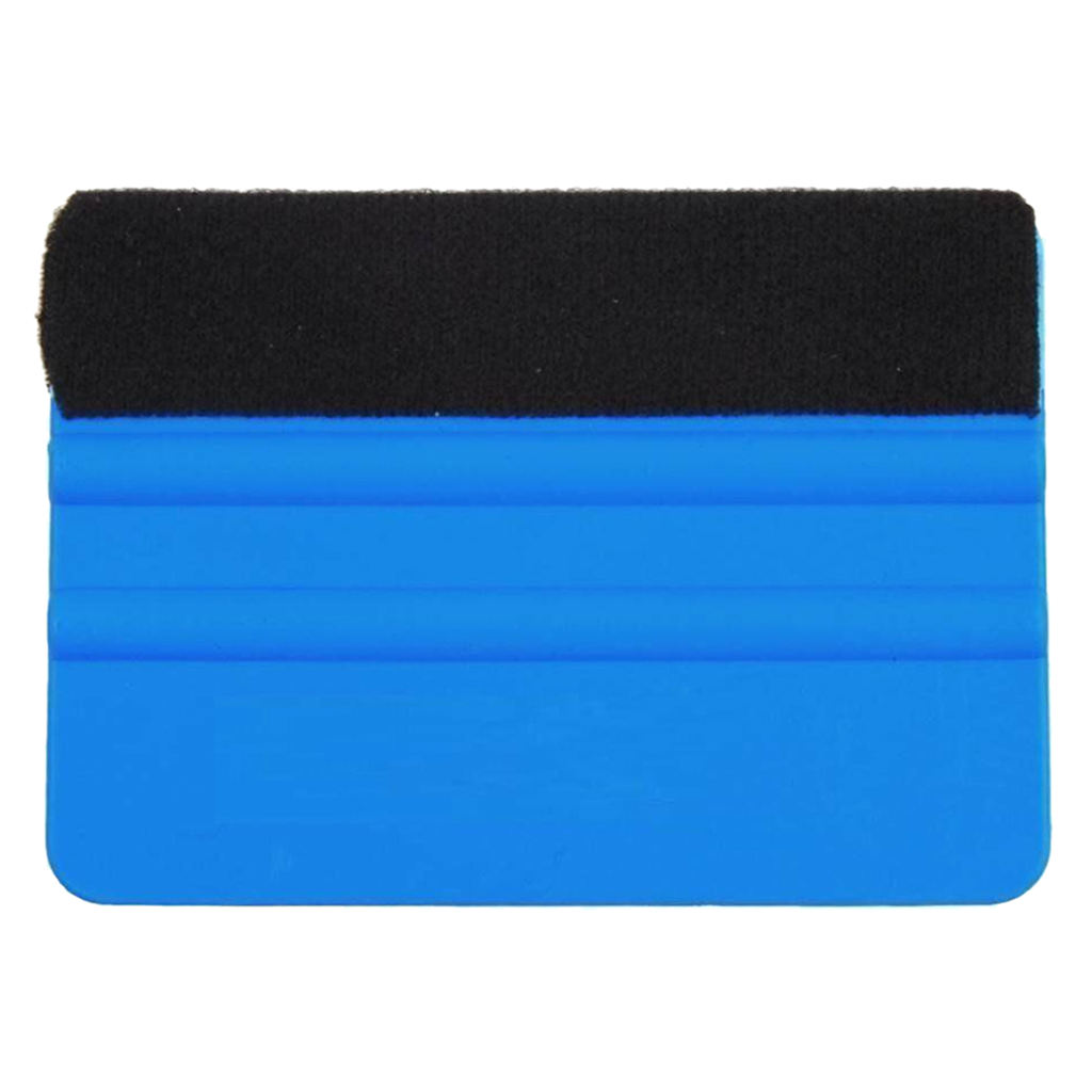 Black Felt Edge Blue Squeegee Car Vinyl Scraper Decal Sticker Applicator Tool