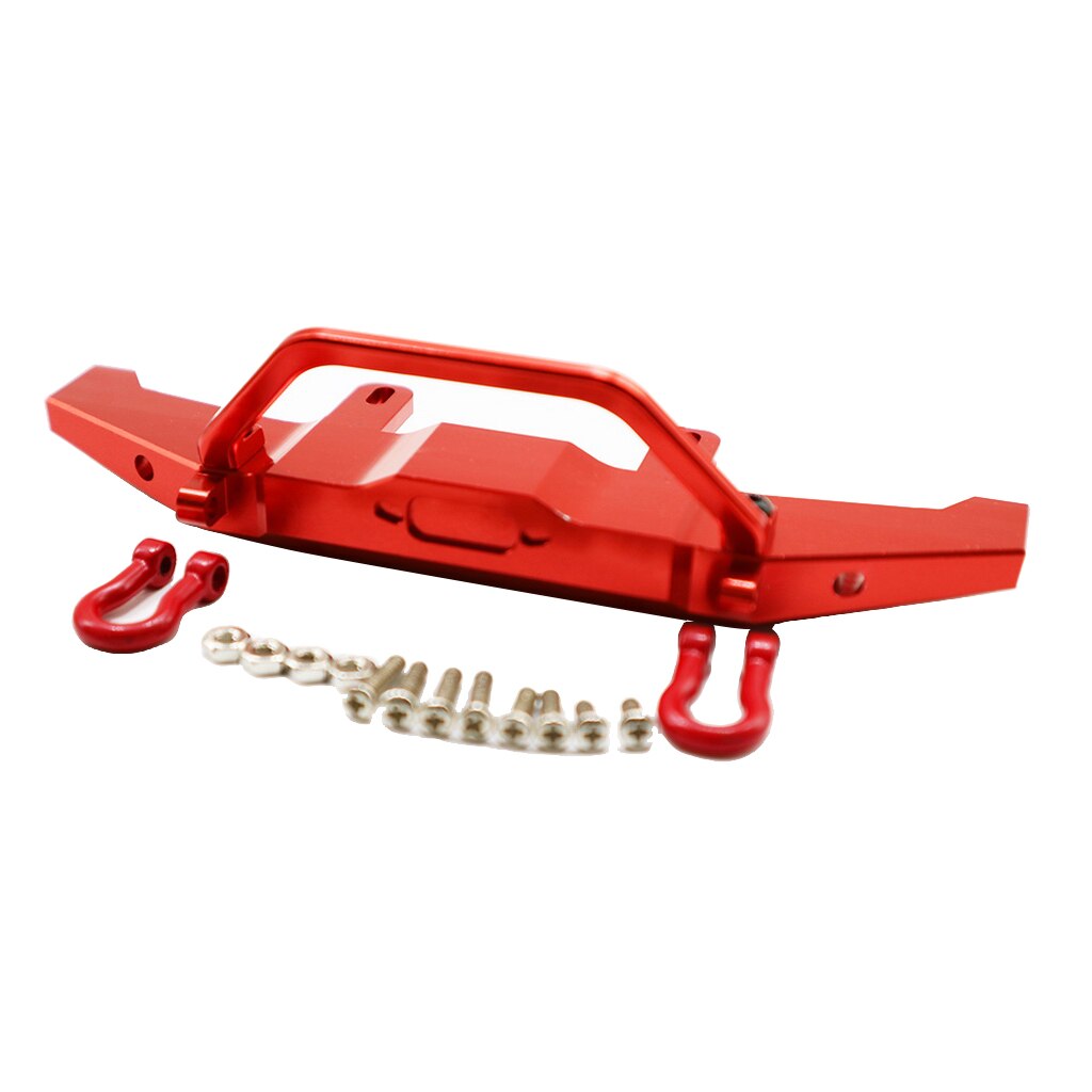 Durable Metal Front Bumper For WPL C14 C24 1/16 RC Semi-truck Pickup truck, RC Truck Bumper: Red