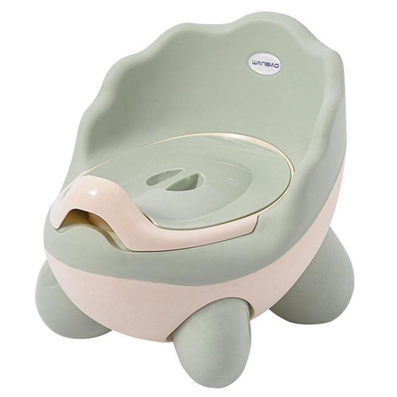 Baby potte toilet sæde skål bærbar træning baby potte børn sengepande behagelig ryglæn toilet piger drenge: Grøn