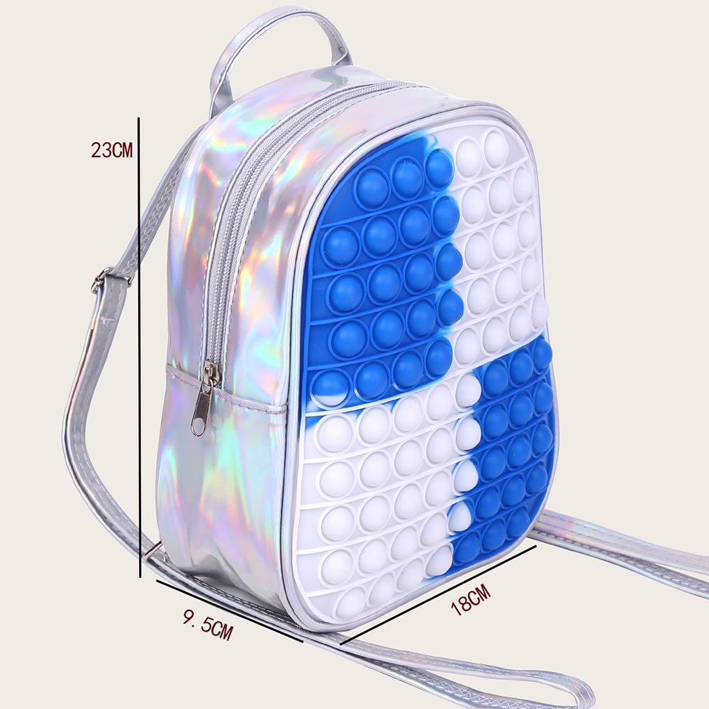 Kinderen Rugzak Anti Stress Tassen Kids Fidget Speelgoed Zachte Squishy Push Bubble Squeeze Meisjes Jongens Tas Opslag Shiny: 5