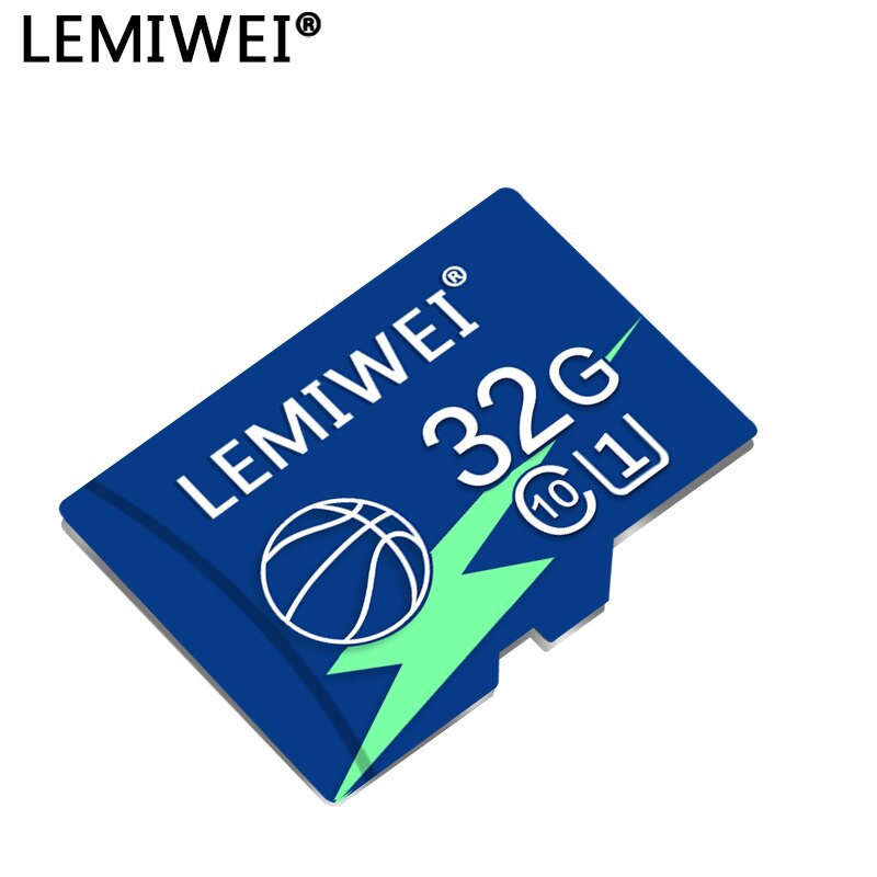 Cartão bonito de alta velocidade 16gb 8gb u1 do tf do basquetebol da classe 10 64gb 32gb do cartão de memória de lemiwei mini cartão para o telefone