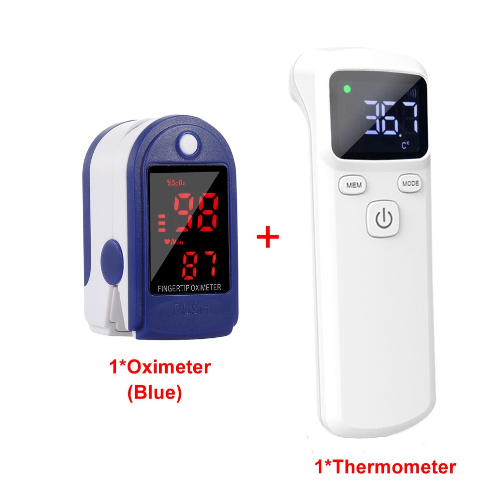 Digital Finger Clip Heart Rate Monitor Pulse Oximeter Home пульсоксиметр на палец Blood Oxygen Sensor Saturation Pulsoksymetr: BL Add Thermometer