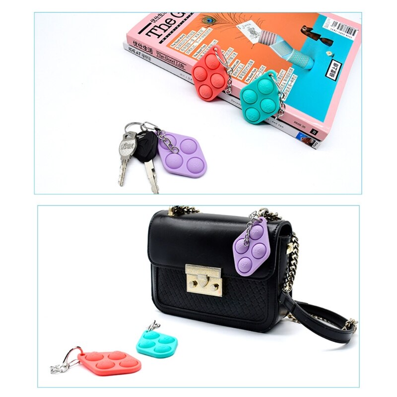 Fidget Toys Pop It Mini silicone small keychain, dimple toy for decompression toys, easy to use and decompression Random Color