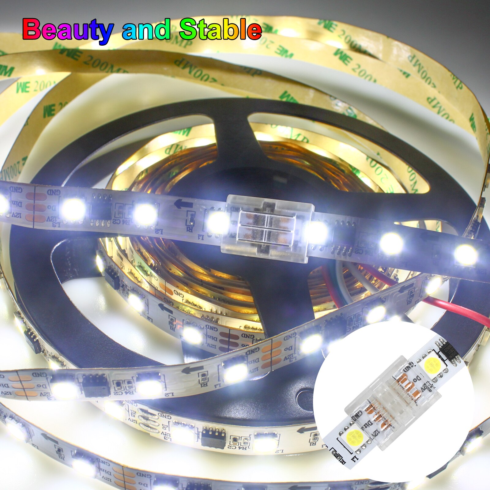 20 Pieces LED Strip Connectors 3 Pin RGB LED Light Connectors Solderless Connector Adaptor LED Light Wire Connector