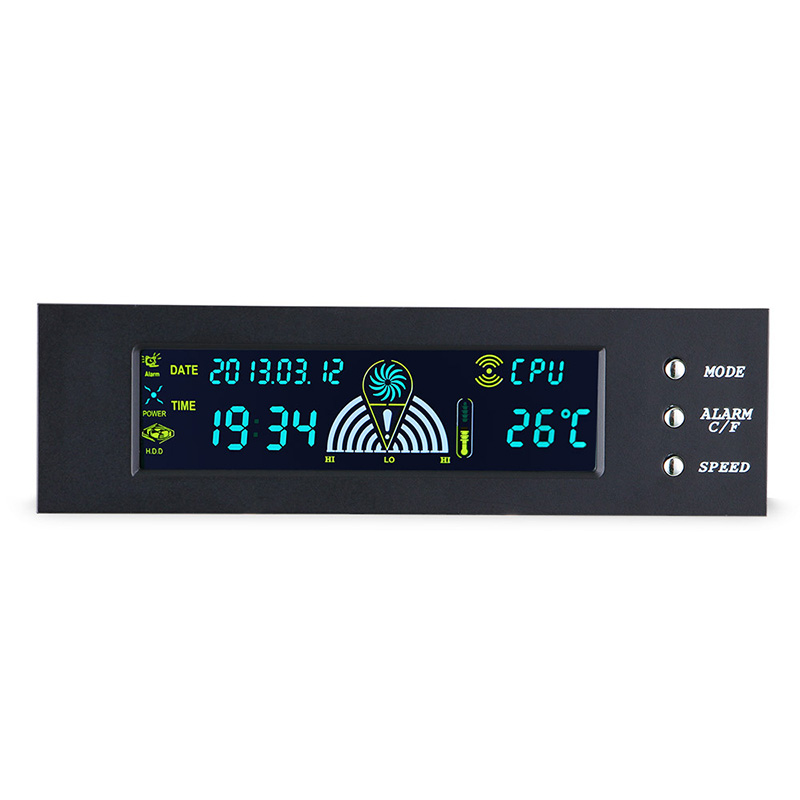 5.25 Inch 12V PC Computer Fan Controller 3 Fan Speed Controller Temperature Sensor LCD Digital Display Front Panel For PC