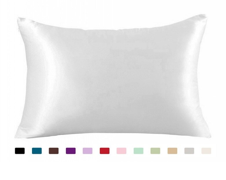 Ren emulering satin siden örngott fyrkantig kudde enkelfodral stolsits mjuk mulberry vanligt örngott fodral