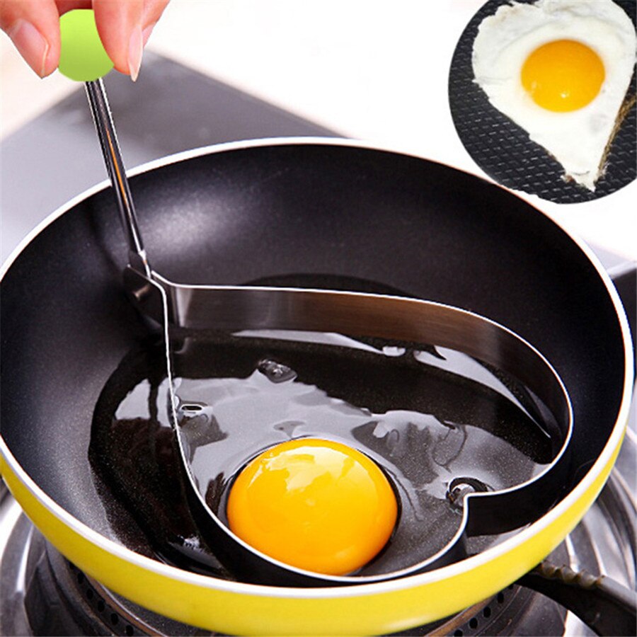 Fried Egg Pancake shaper Stainless Steel Shaper Fried Egg Pancake Ring Circle Mold Heart Shape Kitchen Egg Cooking Tool