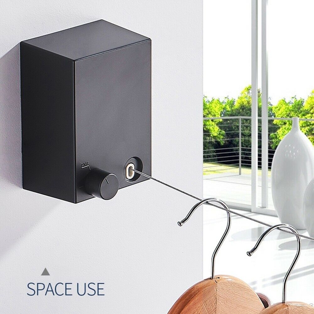 Indoor Outdoor Retractable Laundry Clothesline Wall Hanging Stretch Washing Clothes Line Shrinking Balcony Invisible Line