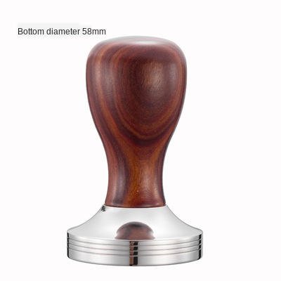 Rustfritt stål pulverpress kaffe tukler kaffe rask kraft pulverpresse 58mm heltre håndtak integrert pulverpresse: Rødt sandeltre 58mm